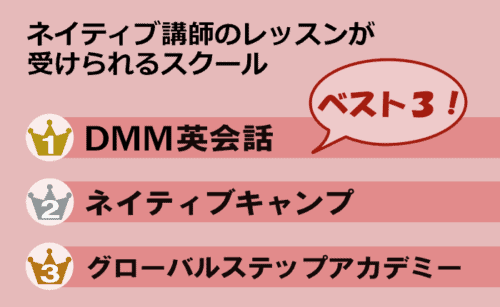 ネイティブ講師のレッスンを受けられるスクール